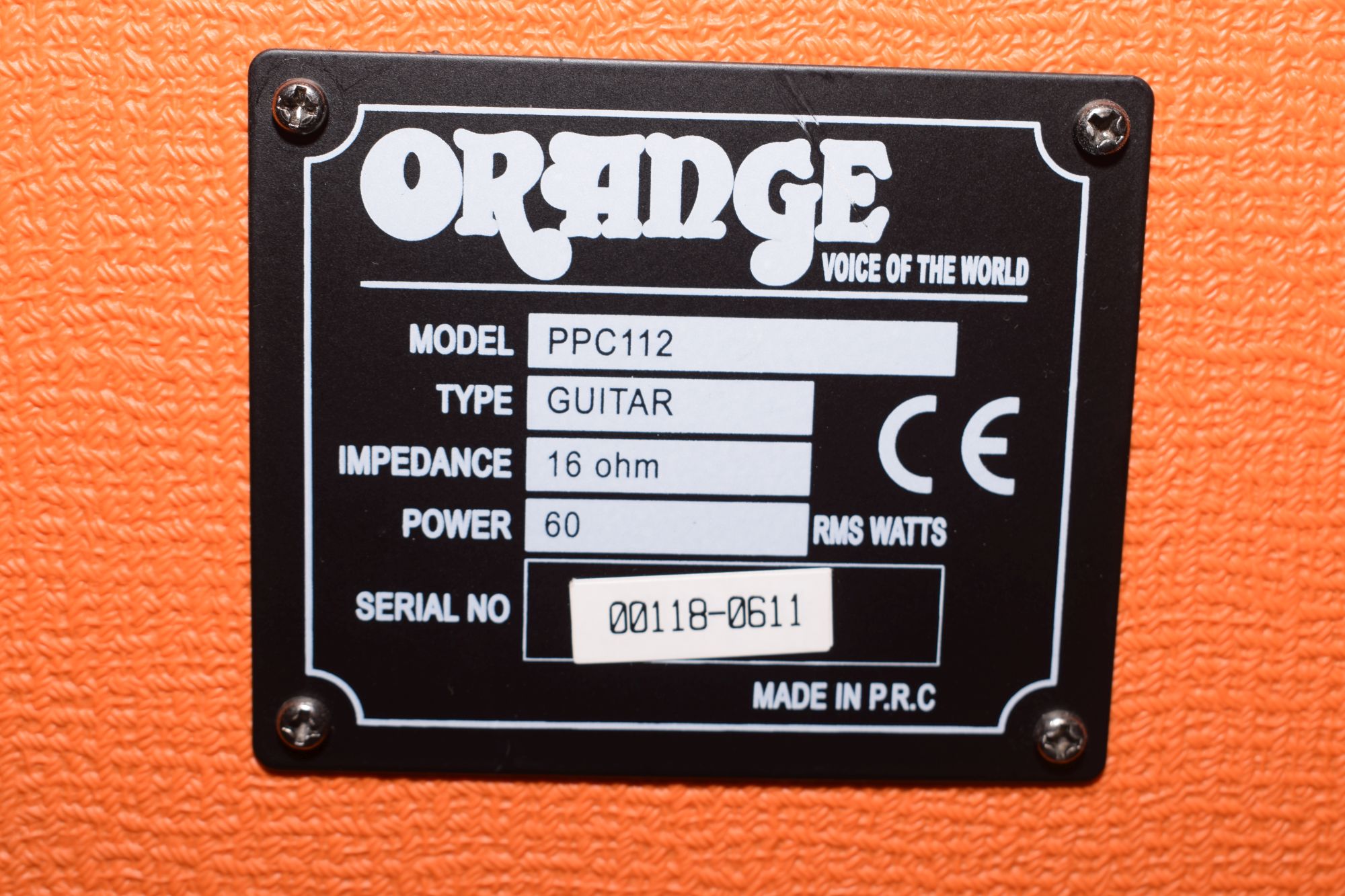 Orange PPC 112 Closed Back Cabinet